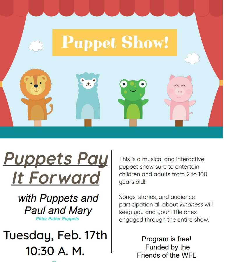 Ad for Pay It Forward Puppet Show